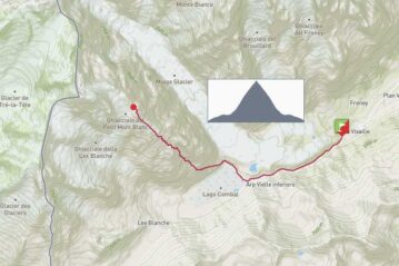 Courmayeur: La Visaille, Combal, biv. Rainetto, Petit Mont Blanc a/r